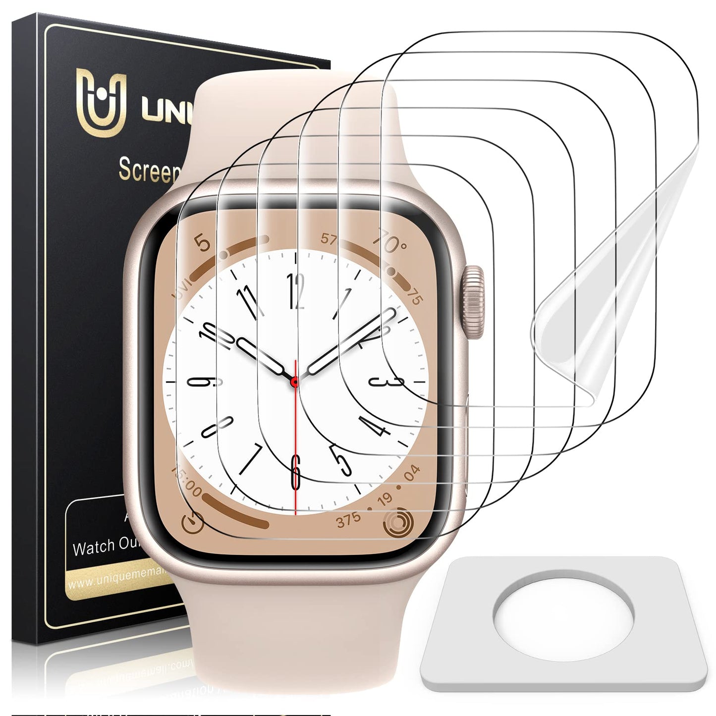 UniqueMe 6 Pack for Apple Watch Screen Protector 40mm, Apple Watch SE 3/SE 2/SE Series 6/5/4 Screen Protector [Upgrade Flexible Film] Anti-Scratch [Non-Bubbles] Soft HD TPU Clear Film for iWatch 40mm