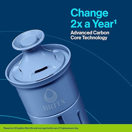 Brita XL Water Filter Dispenser for Tap and Drinking Water with 3 Elite Filters, Reduces 99% Of Lead, Lasts 6 Months Each, 27-Cup Capacity, BPA Free, Black