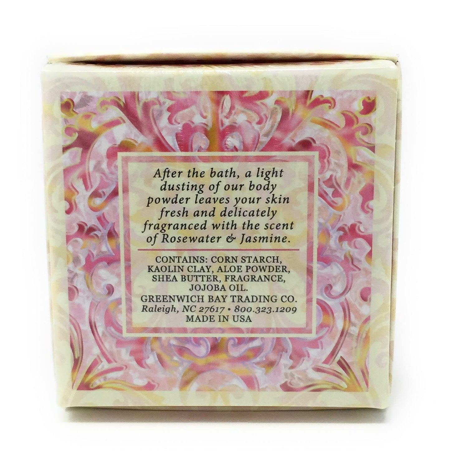 Greenwich Bay Trading Co. Dusting Powder, 4 Ounce, Rosewater & Jasmine