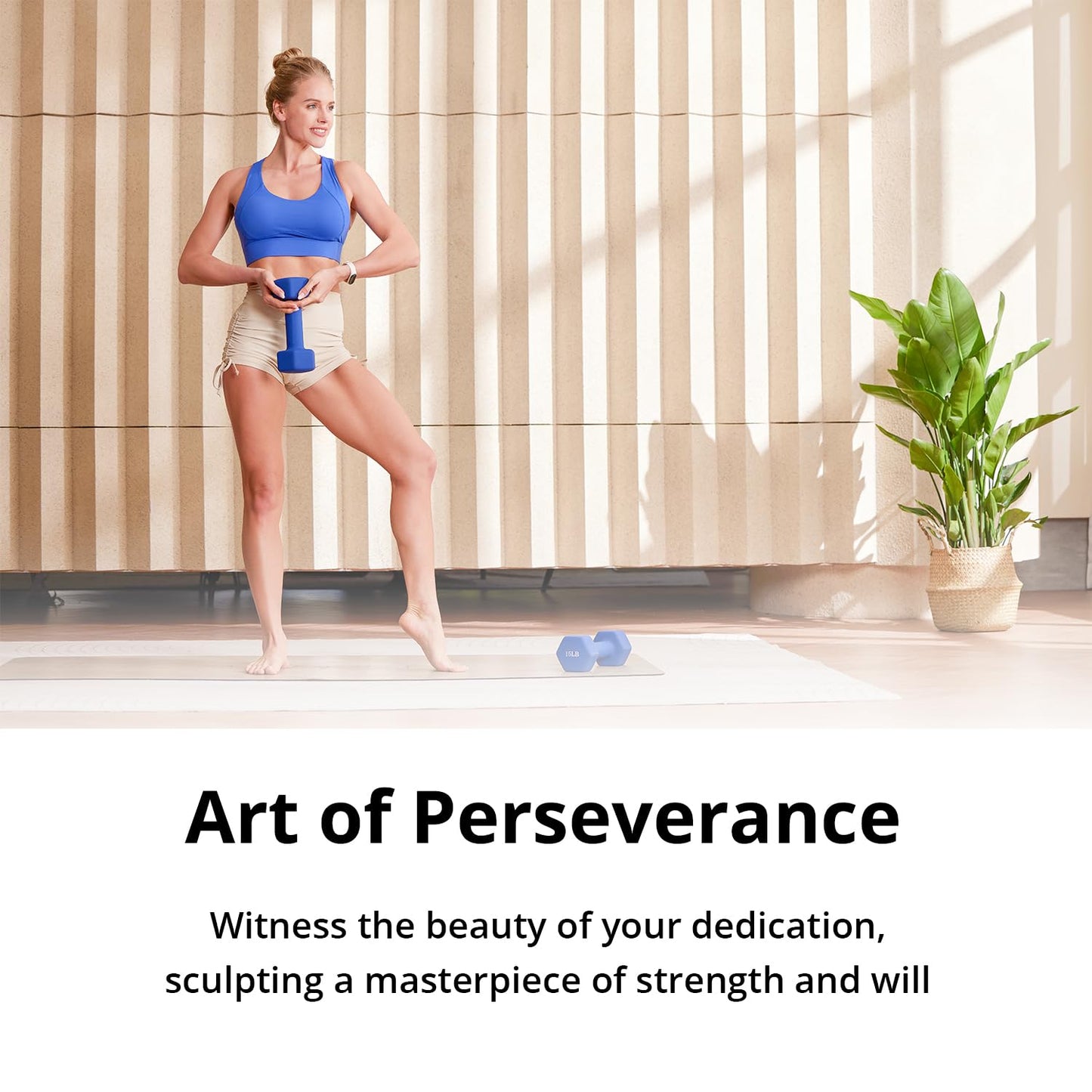 Portzon Rubber Encased Hex Dumbbell Hand Weights, Anti-Slip, Anti-roll , 6-Pound (Set of two)