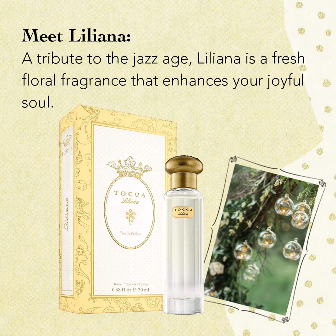 Tocca Eau de Parfum, Liliana: Fresh Floral, Neroli, Watery Peach, Muguet, Hand-Finished Bottle (50 ml)