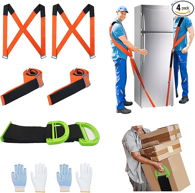 Moving Straps Lifting（Padded） one Person 2-Person Lifting and Moving System Appliance,for Harness Moving Mattress Couch Fu...