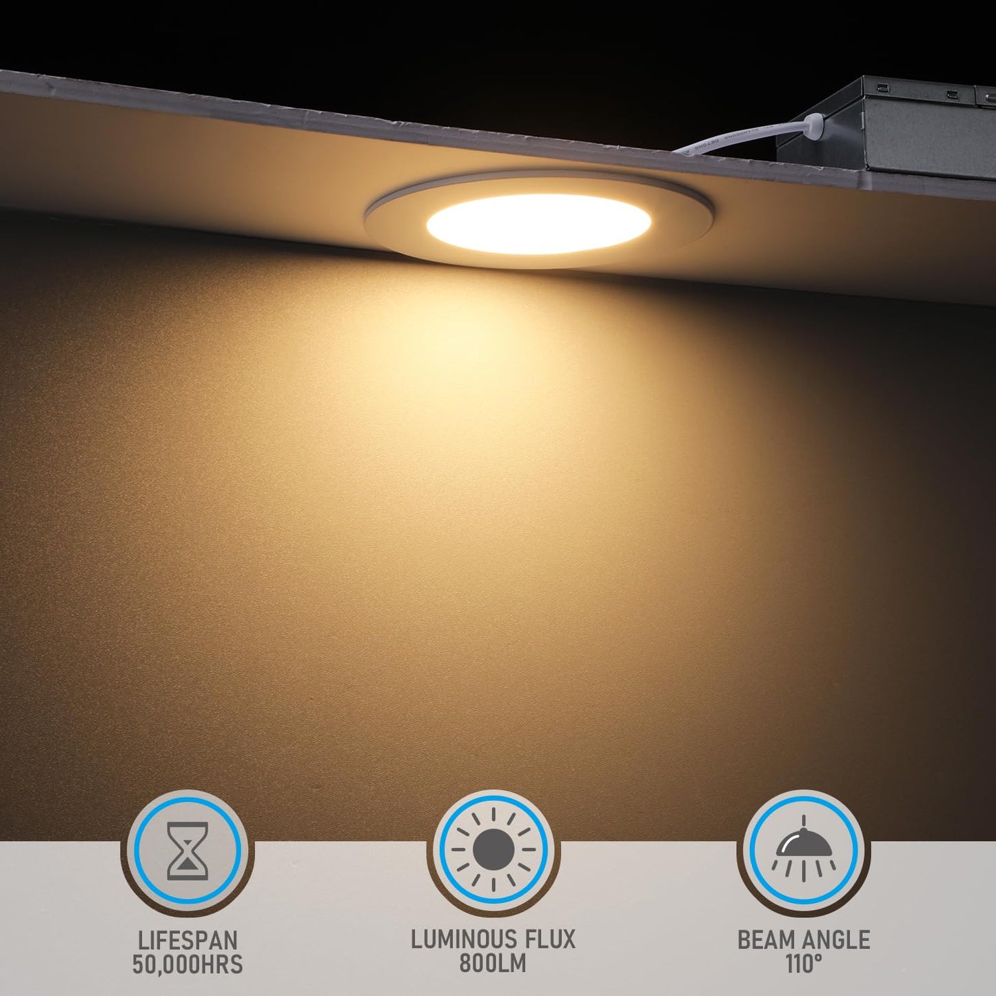TORCHSTAR 4 Inch Slim Recessed Lighting, 10W 700LM Dimmable LED Downlight, Warm White 3000K, ETL & Energy Star, Pack of