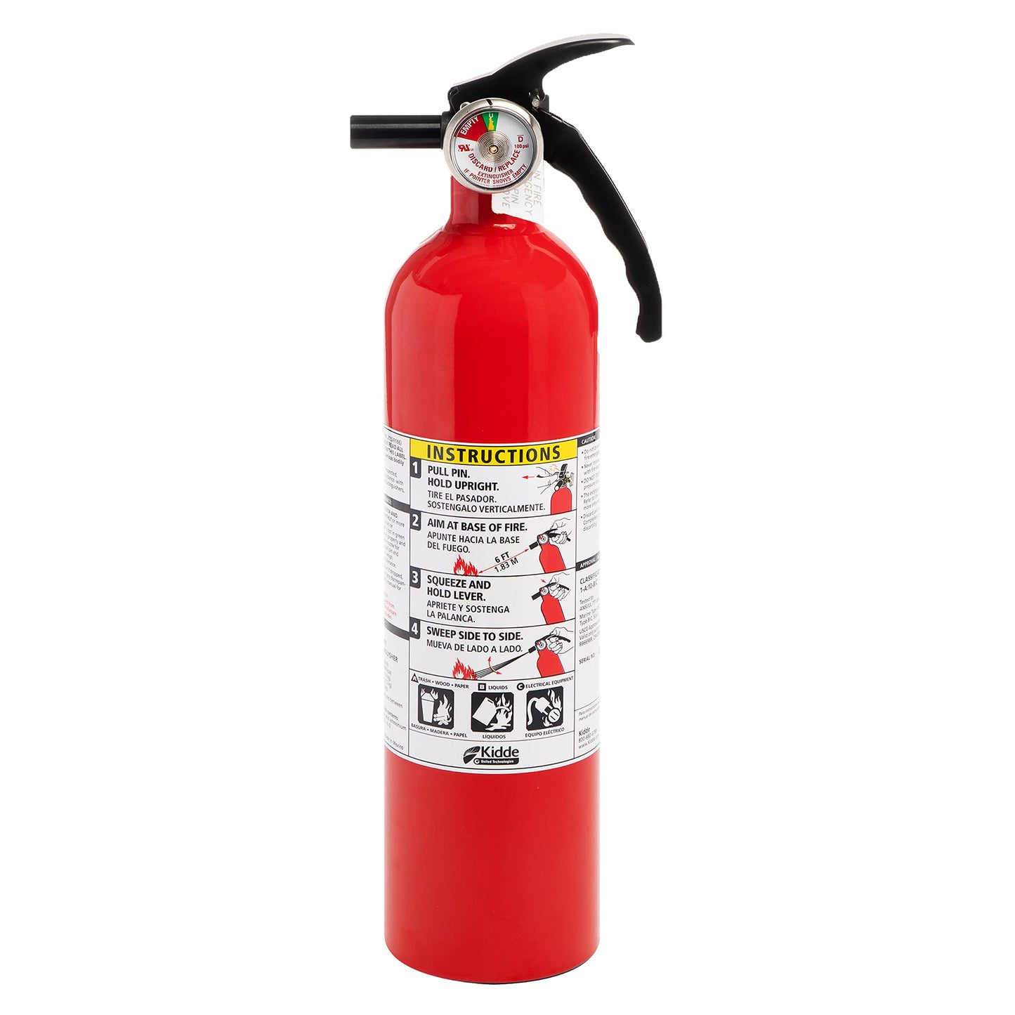 Kidde Hardwired Smoke & Carbon Monoxide Detector, AA Battery Backup, Interconnectable & Fire Extinguisher for Home, 1-A:10-B:C, Dry Chemical Extinguisher, Red