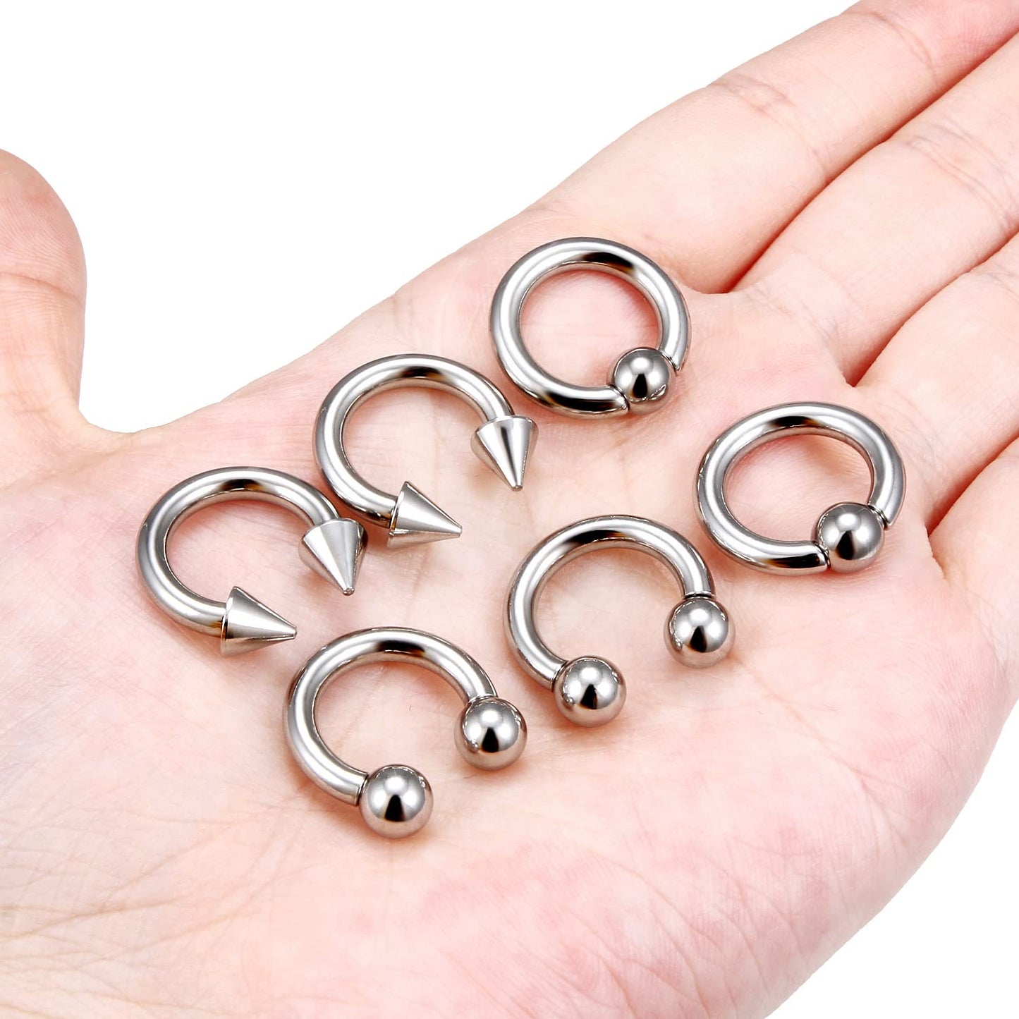 Ocptiy 8G Septum Ring Jewelry Ear Earrring Gauges Tunnel Plug stretching kit Big Large Septum Nose lip Ring Hoop Stainless Surgi