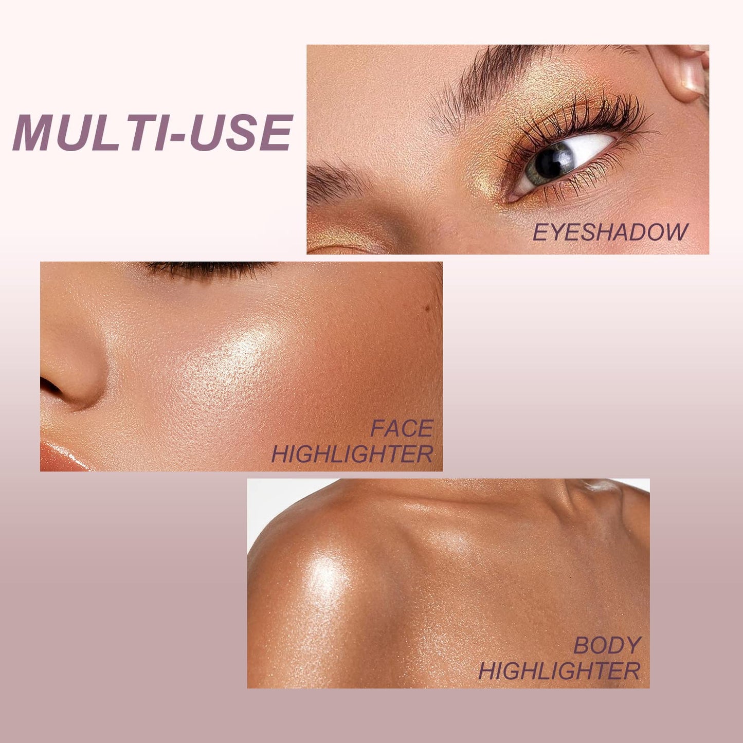 YOUNG VISION Pressed Powder Highlighter, Baked Natural Glow Contour Powder & Face Highligher, Cruelty-Free, Shimmer Highlighting