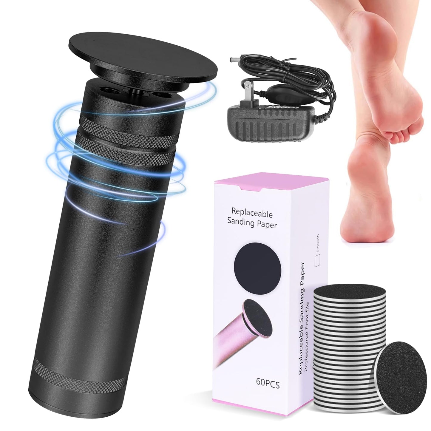 DGJUZE PowerPro Electric Foot Callus Remover,36W Professional 1200rpm Heavy Duty Metal Grinder for Dead Skin Automatic Foot Sand