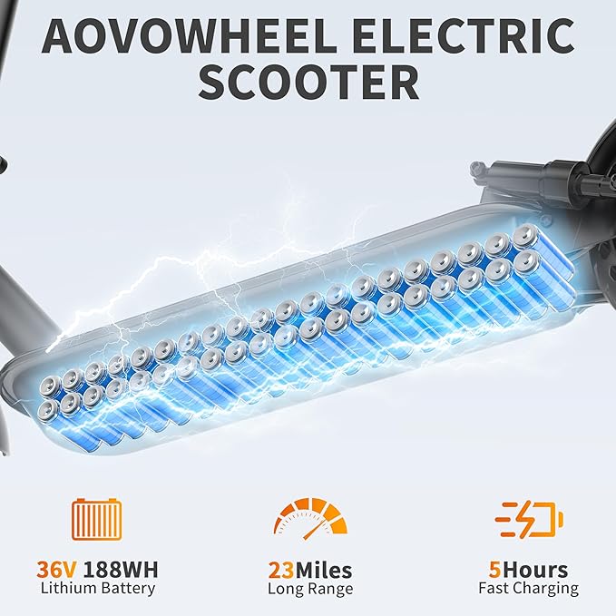 Electric Scooter Adults 8.5", Foldable Solid Tires E Scooter with Dual Suspension, 16 Mph, 350W Motor, Kick Scooters Max 16 Miles Long Range for Commuting, Electric Scooter for Adults, APP Control