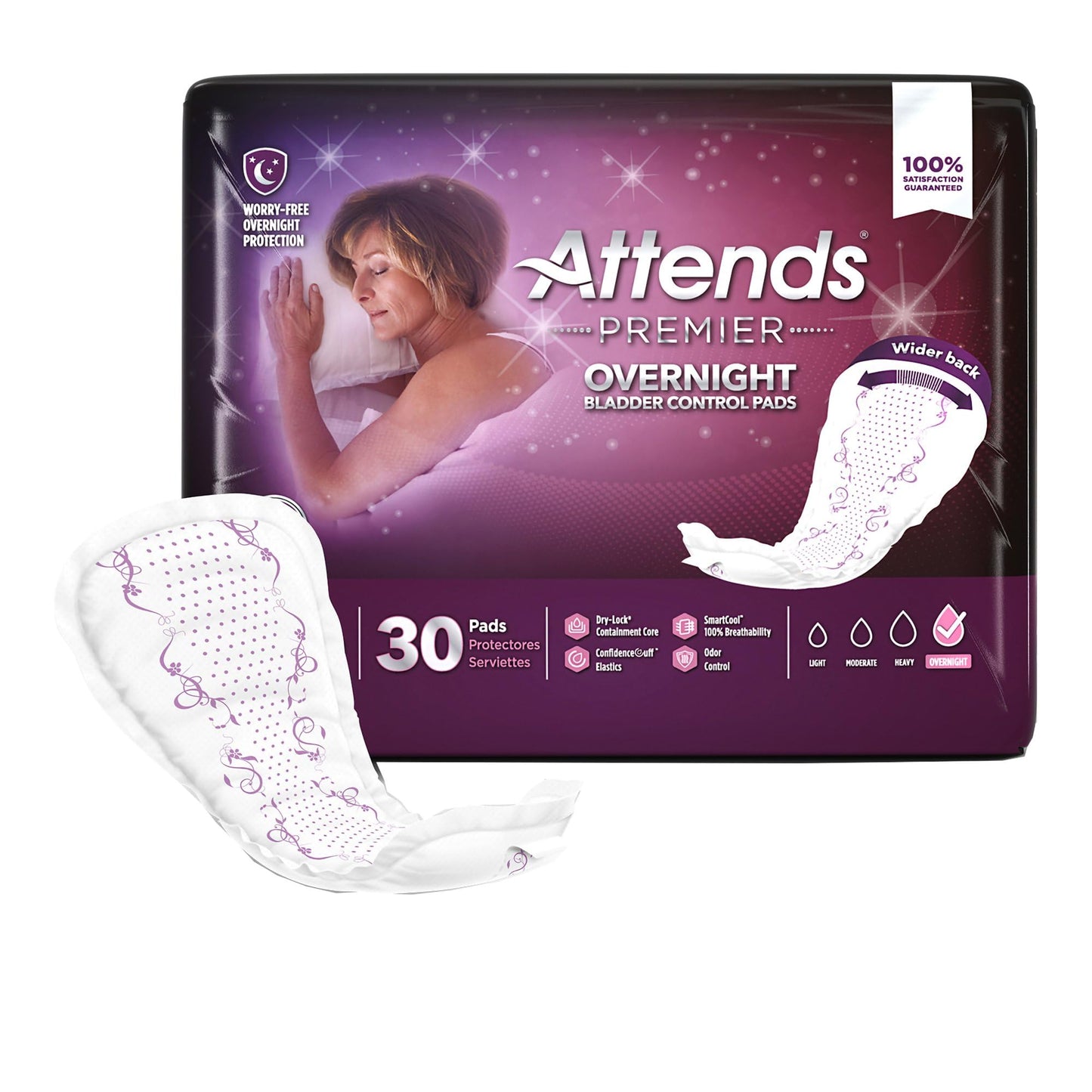 Heavy Absorbency Bladder Control Pad, One Size Fits Most, 30 per Bag
