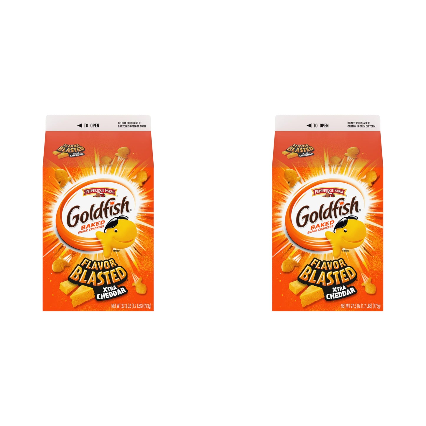 Goldfish Flavor Blasted Xtra Cheddar Cheese Crackers, 27.3 oz Carton (Pack of 2)