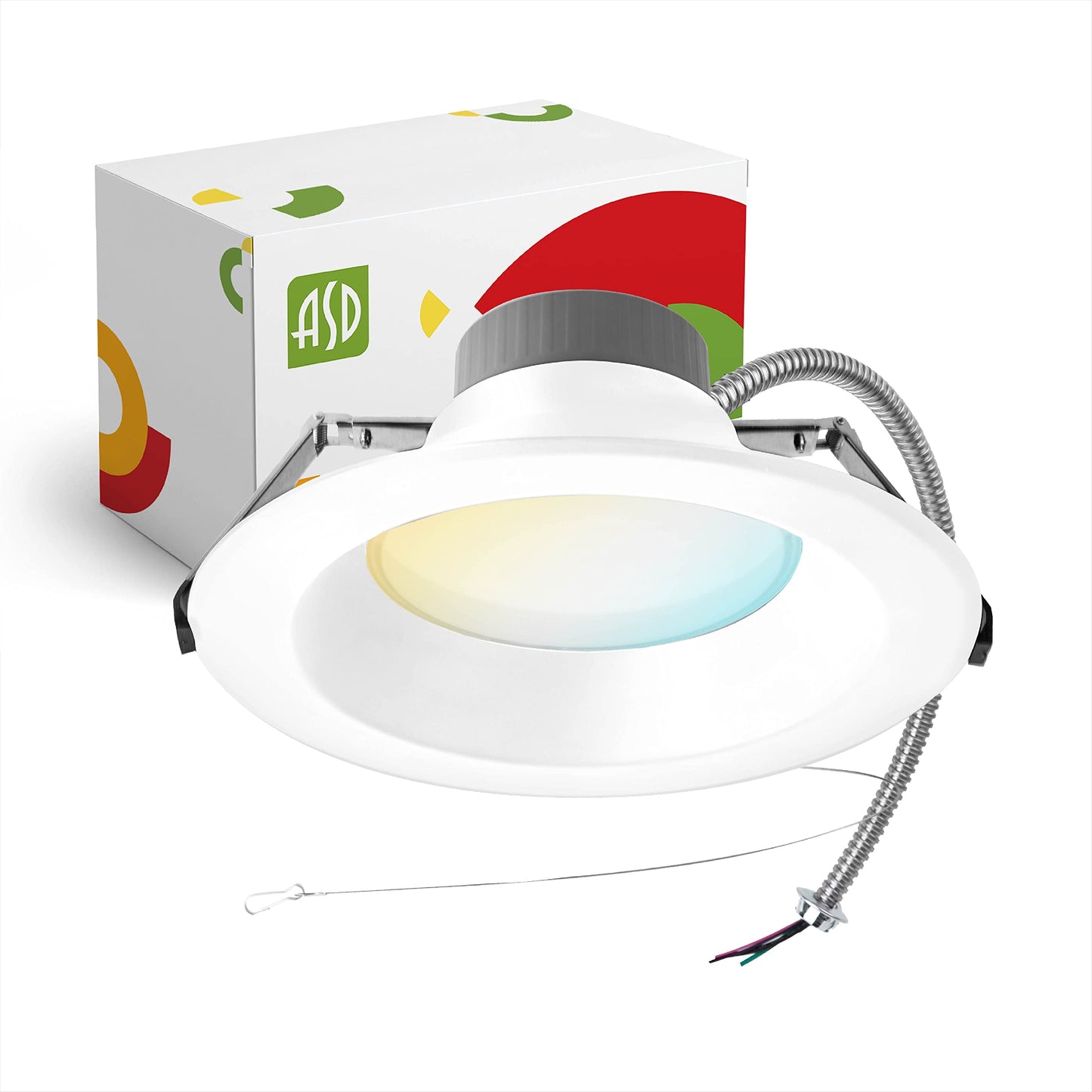 Asd 9/10 Inch Commercial Canless Led Downlight  Power Adjustable 20/30/40W Lighting  Round Dimmable Recessed Ceiling Light Fixture  5 Cct 2700K-5000K  120-277V Ic Rated Ul & Energy Star
