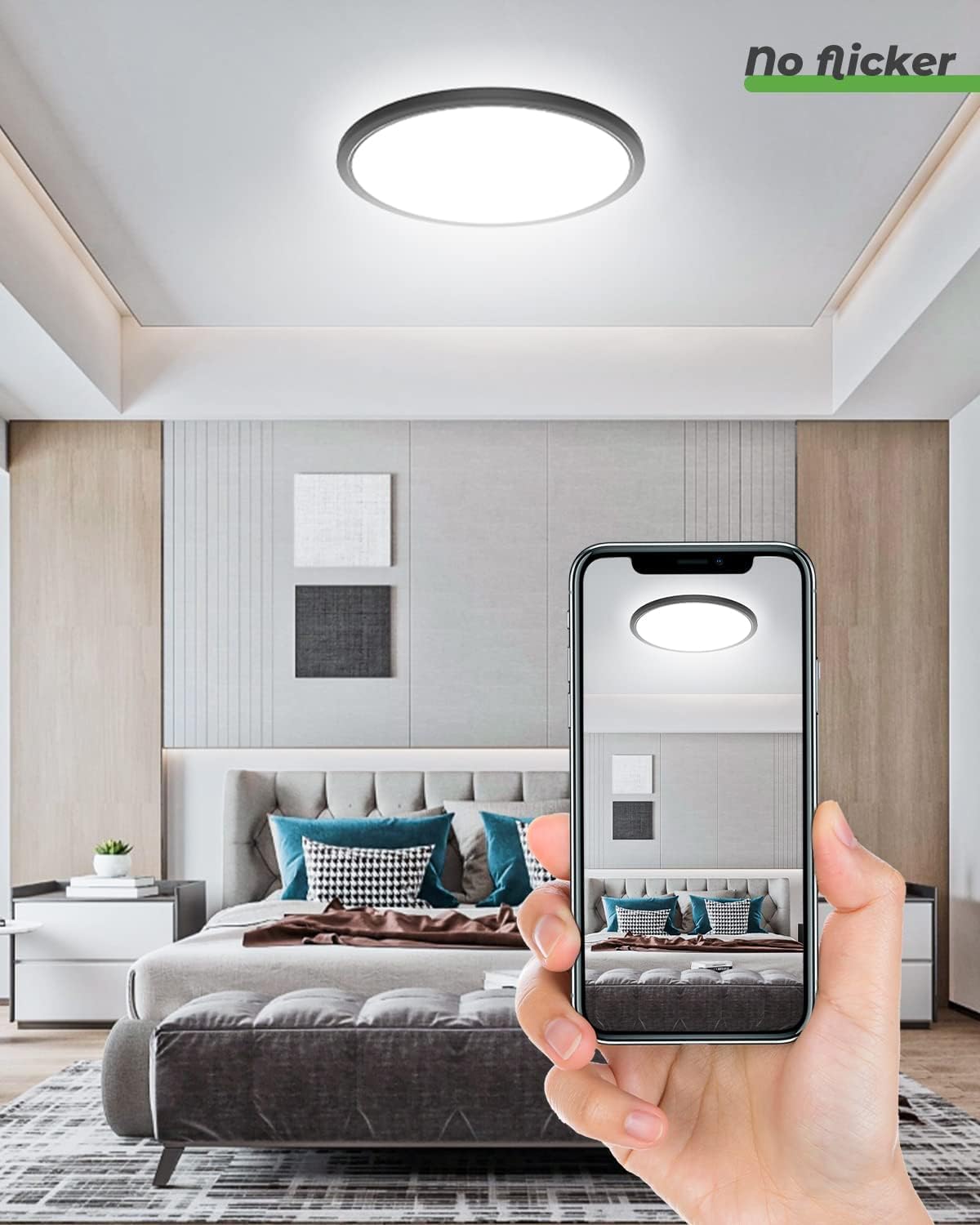 Zemty 12Pack 12 Inch Led Ceiling Light, Slim 28W 3200Lm, 3 Color Temp 3000K/4500K/6000K, Black, Model