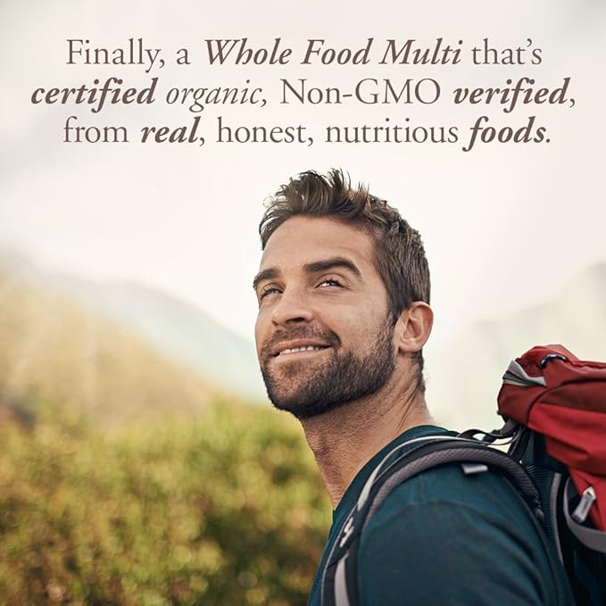 Garden of Life Organics Whole Food Multivitamin for Men, 120 Tablets, Vegan Mens Vitamins and Minerals for Mens Health and Well-Being, Certified Organic Vegan Mens Multi