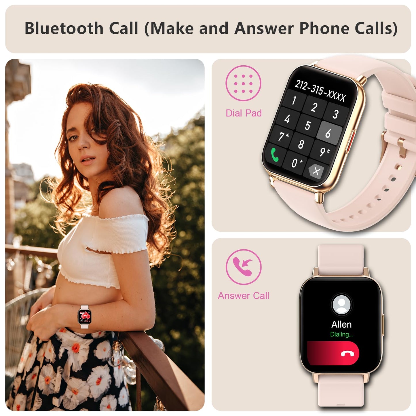 Smart Watch For Women(Answer/Dial Calls) 1.85 Hd Ai Voice Smartwatch With Fitness Tracker/Step Counter/Heart Rate Sleep Monitor,