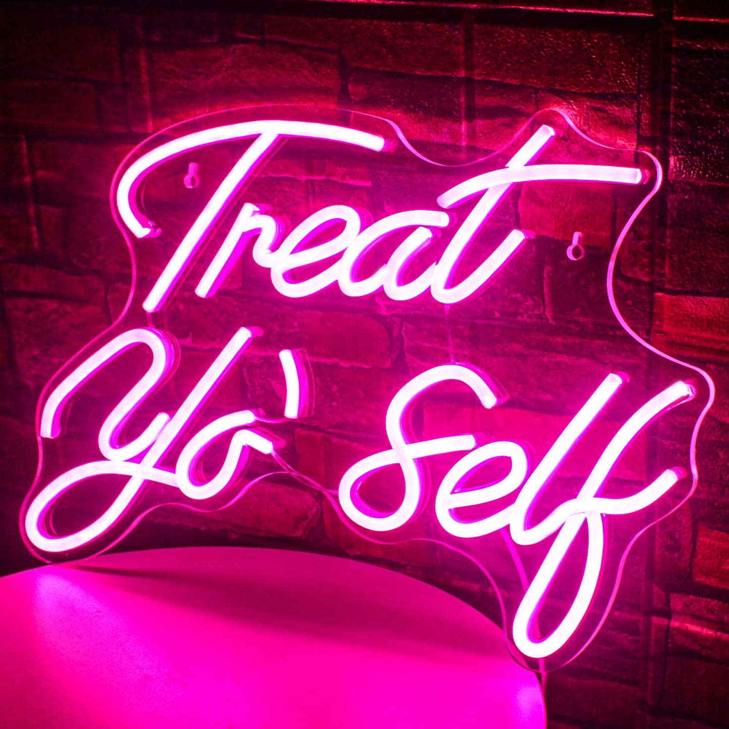 Gamerneon Pink LED Neon Sign - inTreat Yourselfin Acrylic Light for Bedroom & Party Decor