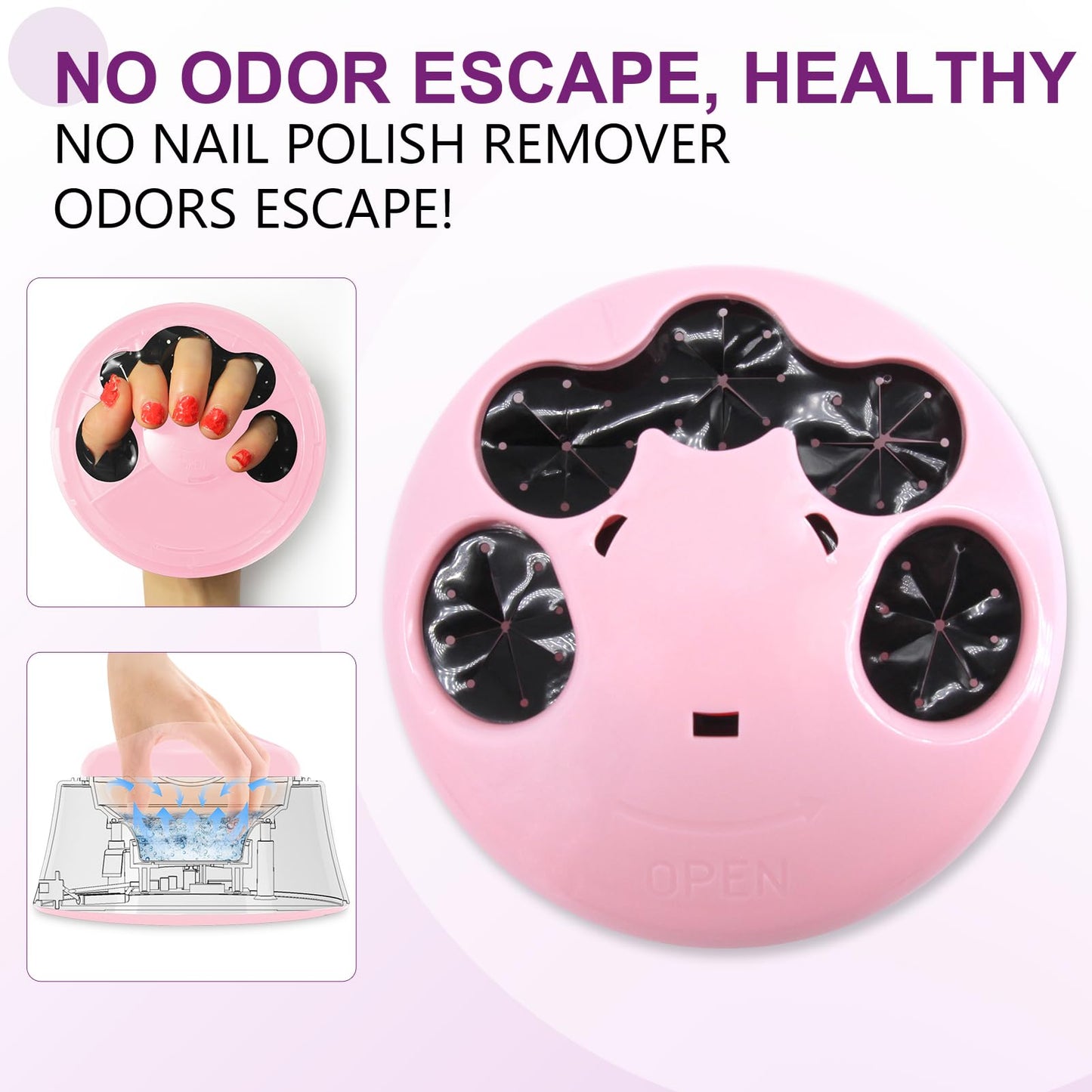 Soak off Bowl, Electric Nail Soaking Bowl Manicure Nail Soaker Nail Polish Remover Machine with Silver Cuticle Pusher for Dip Po