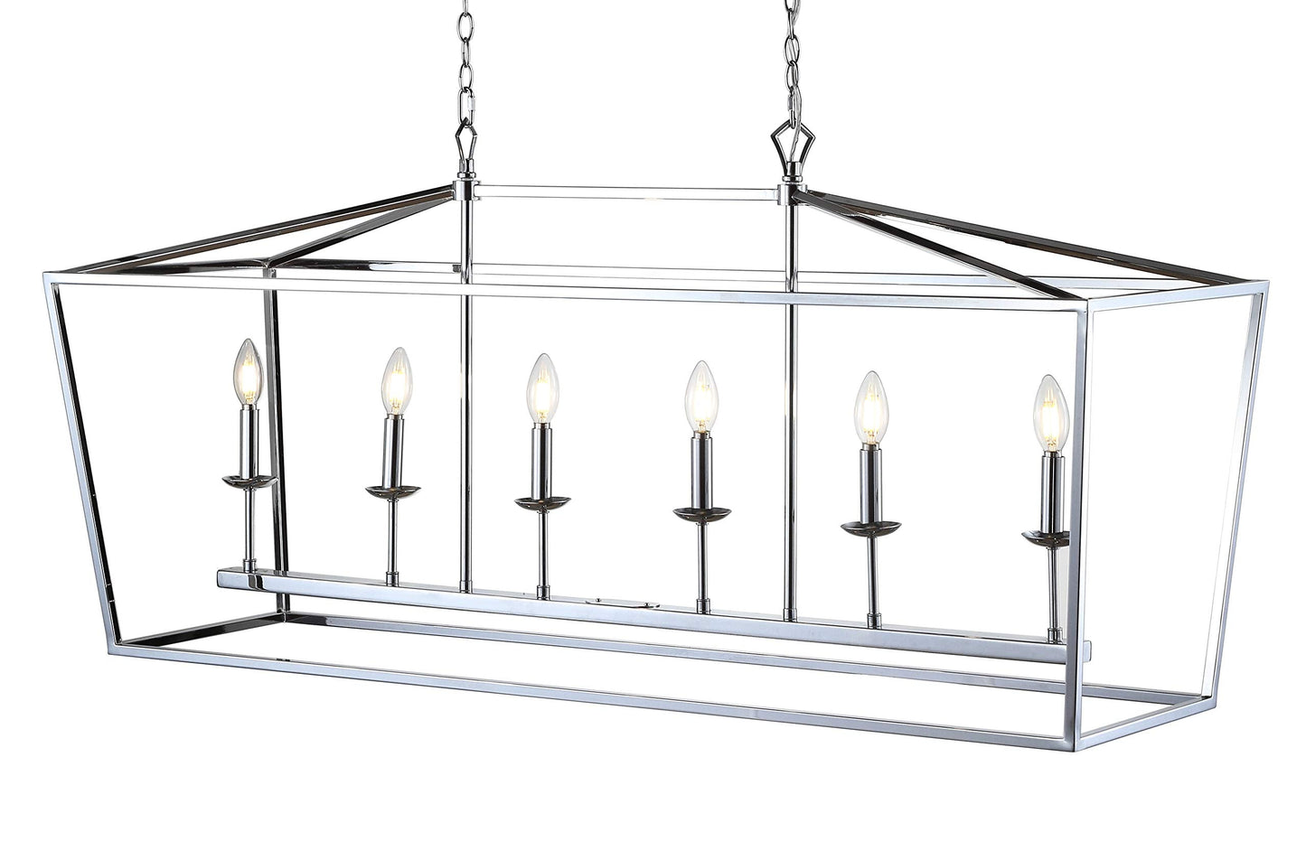 Jonathan Y Pagoda Lantern Pendant Light, Dimmable Metal Led, 49 In, Chrome, Model Jyl7439C, Perfect For Dining Room & Living Spaces