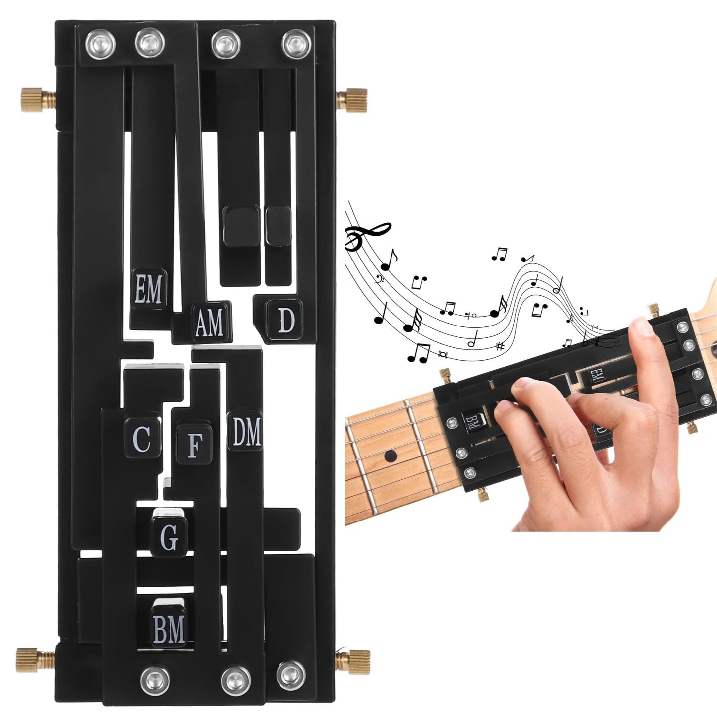Guitar Chord Presser, Pocket Guitar Chord Practice Tool, Chord Helper For Beginners, Portable Chord Trainer For Acoustic Guitar,