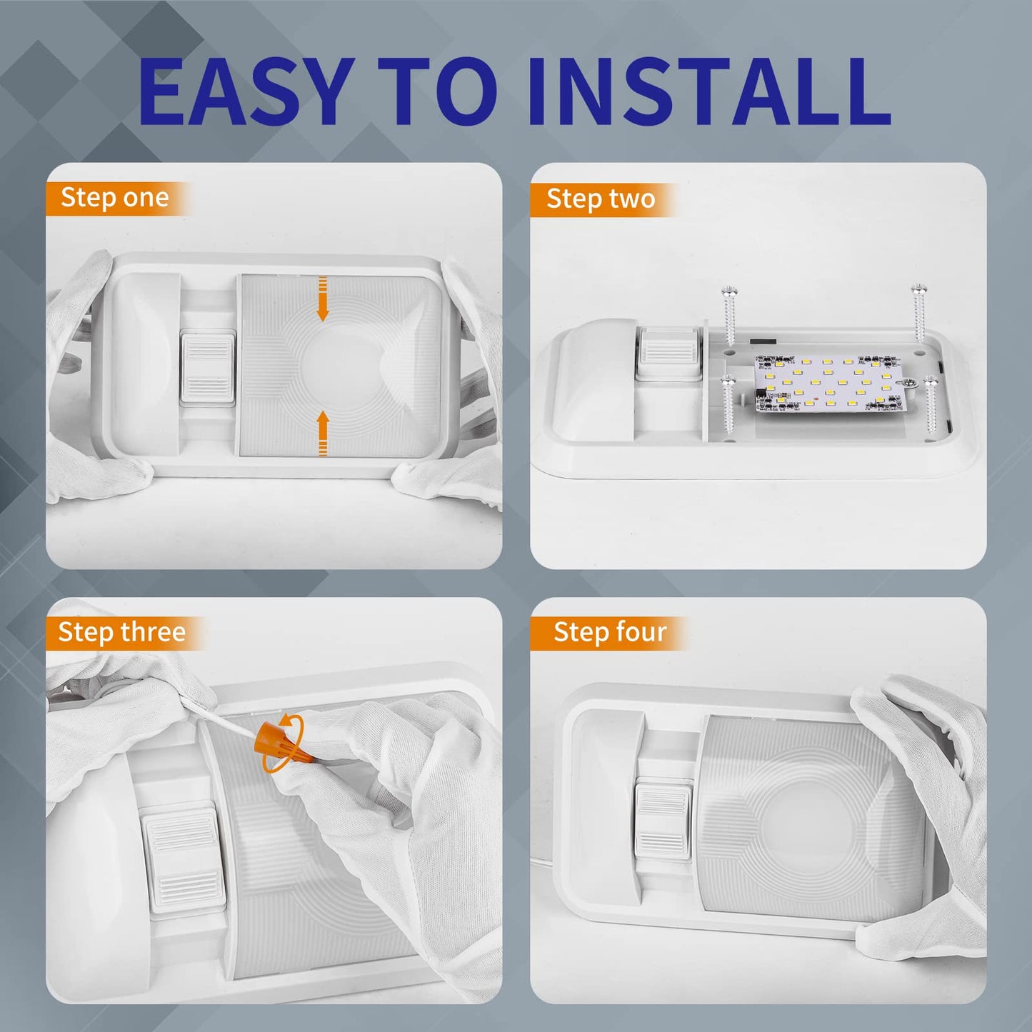 Rvzone 12V Led Rv Ceiling Dome Light Frosted Rv Interior Lighting 500Lm Single Dome Light Fixture For Rv Trailer Camper Truck Van Boat (Natural White 4000-4500K)