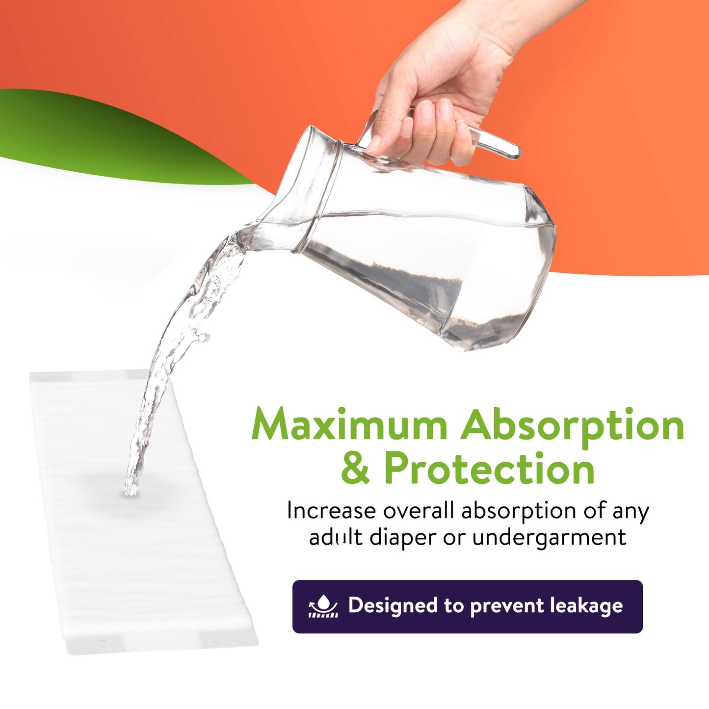 Inspire Incontinence Booster Pads Super Absorbent Extra Long | Pad Liner Women and Men | Inserts for Adult Diapers 5+ Cups Absorbency Money Back Leak Free Guarantee!