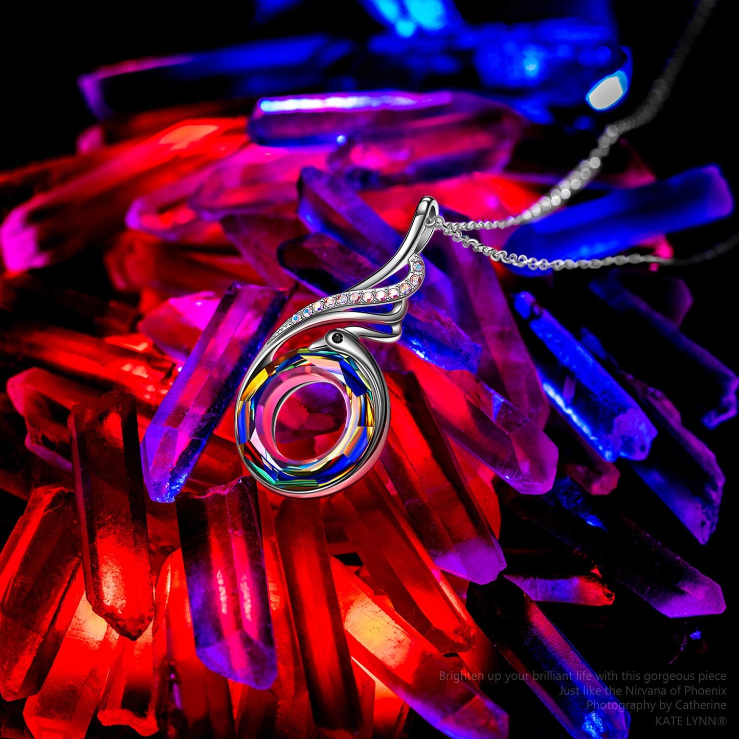 Kate Lynn Phoenix Necklaces for Women, Birthday Gifts for Women Christmas Gifts Mothers Day Gifts for Mom, Crystal Necklace Jewe