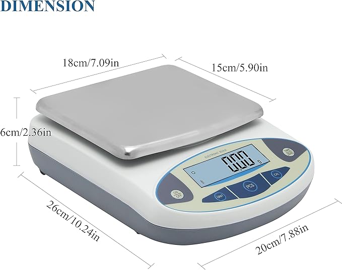Bonvoisin Lab Scale 3000gx0.01g High Precision Electronic Analytical Balance 0.01g Accuracy Laboratory Precision Digital Scientific Scale (3000g, 0.01g)