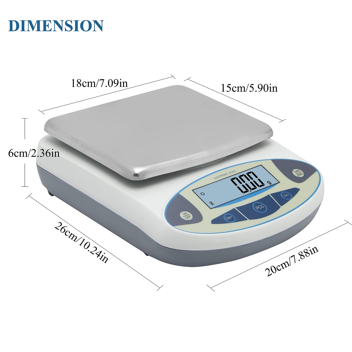 Bonvoisin Lab Scale 5000gx0.01g High Precision Electronic Analytical Balance 0.01g Accuracy Laboratory Precision Digital Scientific Scale (5000g)