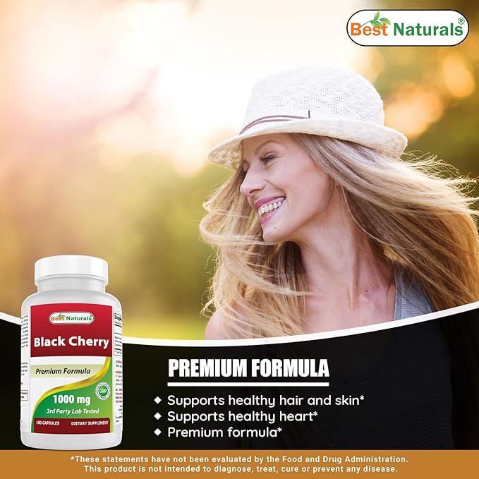 Best Naturals Black Cherry 1000 Mg & Vitamin K2 (MK7) with D3