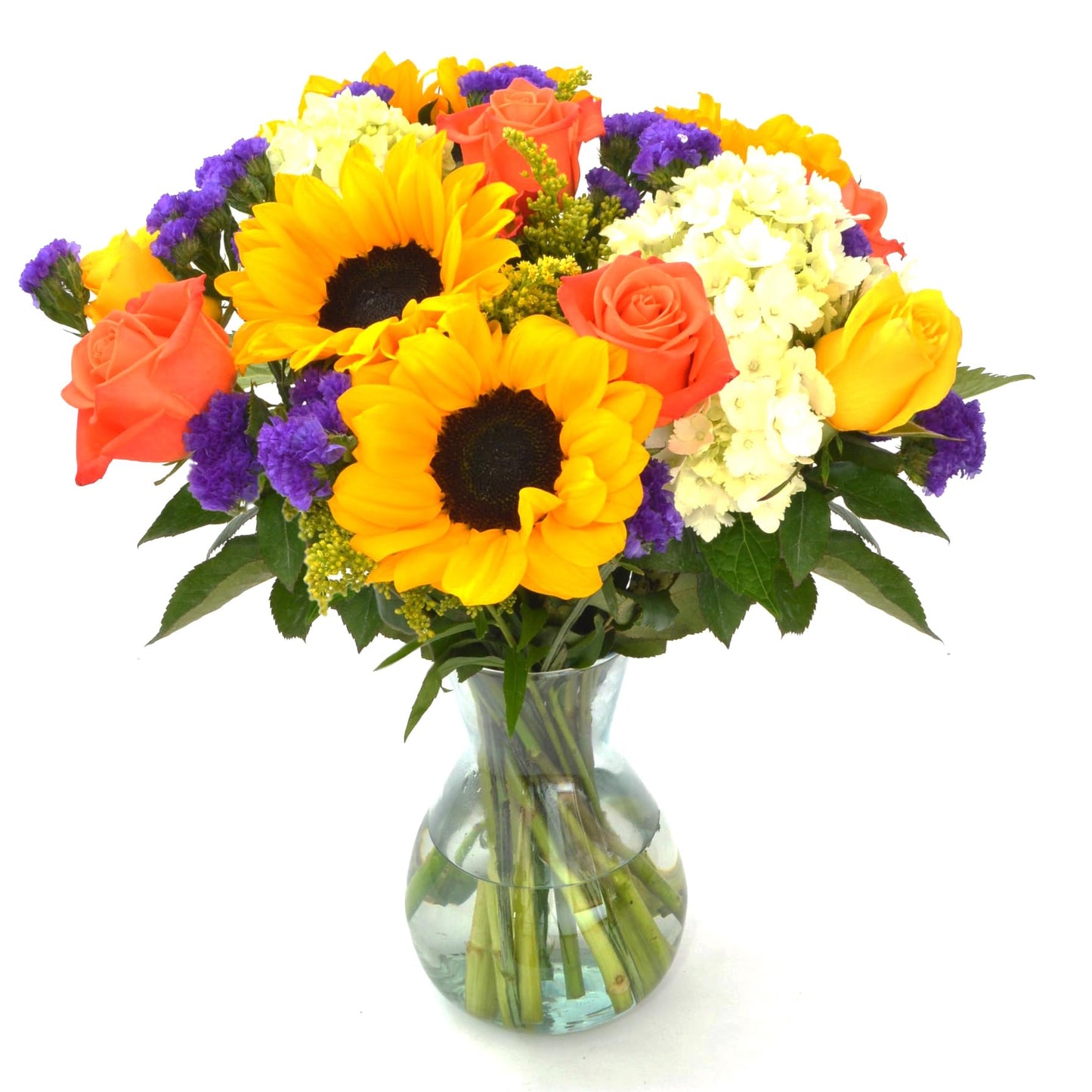 Daydream with Vase | Orange  Yellow  Green Arrangement by Arabella Bouquets | Real Fresh Flowers for Delivery  Gift for Birthday  Congratulations  Mother s Day