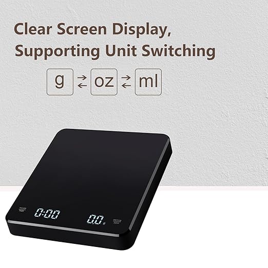 Digital Kitchen Scales - Chargeable LED Display Food Scale, Digital Kitchen Food Weight Scale for Baking, Coffee and Cooking with Ounces, Milliliter and Grams, Maximum Weight 6.6lb