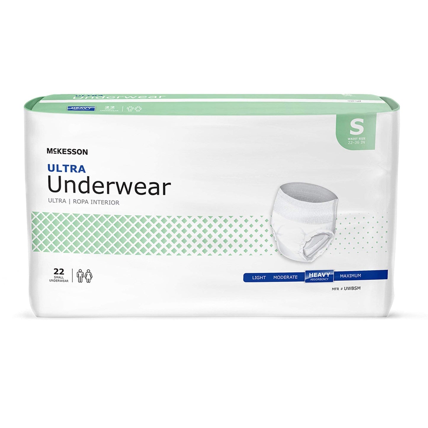 McKesson Ultra Adult Incontinence Underwear, [88 Count], Heavy Absorbency, Small, 22-36 in. Unisex Bladder Leak Protection, Pull-On Style with Tear-Away Sides, Postpartum and Incontinence Support