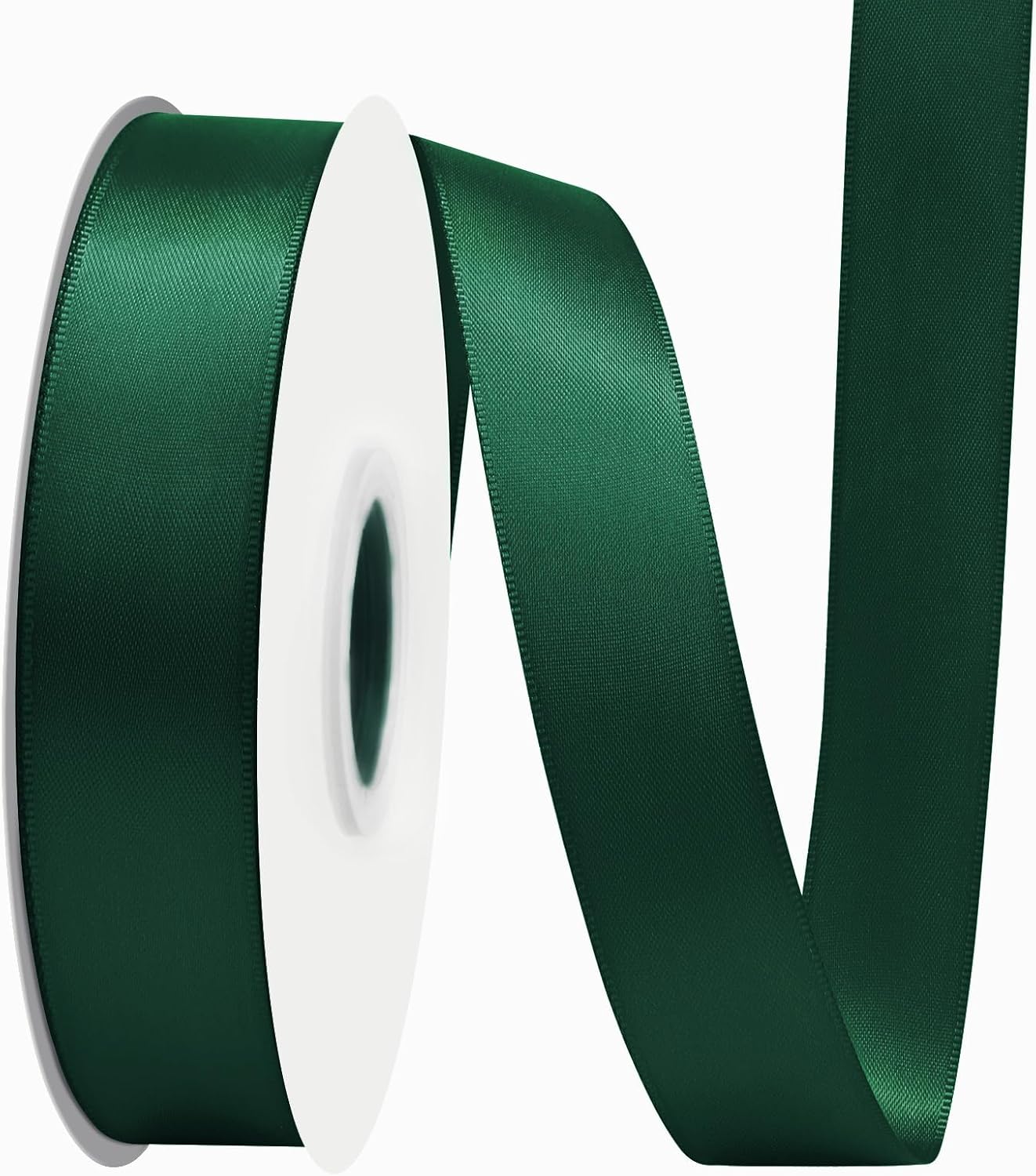 Spruce Satin Ribbon 7/8" X 50 Yards Solid Color Double Faced Ribbons Perfect for Crafts Wedding Decor Bow Making Arts Sewing and More