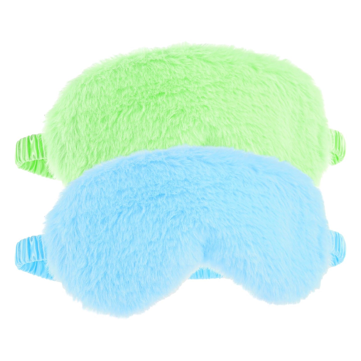 2 Pcs Plush Leopard Eye Mask Soft Sleeping Blindfold Eye Cover Comfortable Furry Faux Fur Sleeping Mask Satin Nap Night Eyeshade Cover for Women Men Gift (Green, Blue)