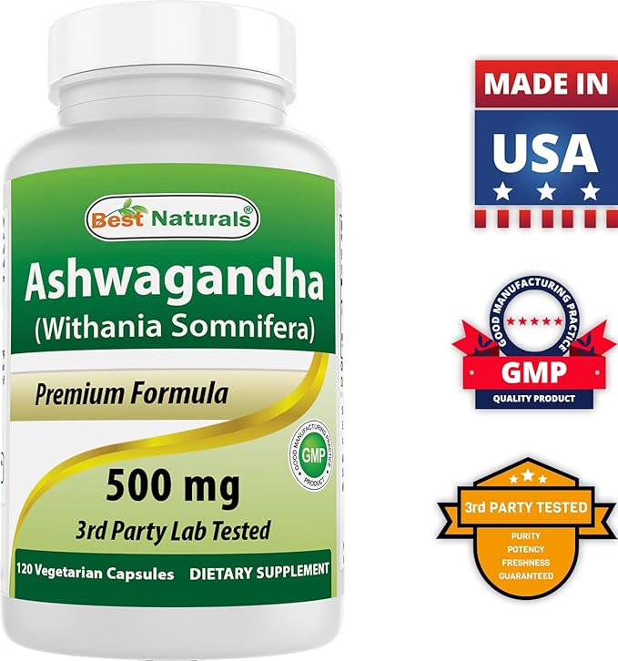 Best Naturals MK-7 Vitamin K2 100 mcg & Ashwagandha Extract 500 Mg