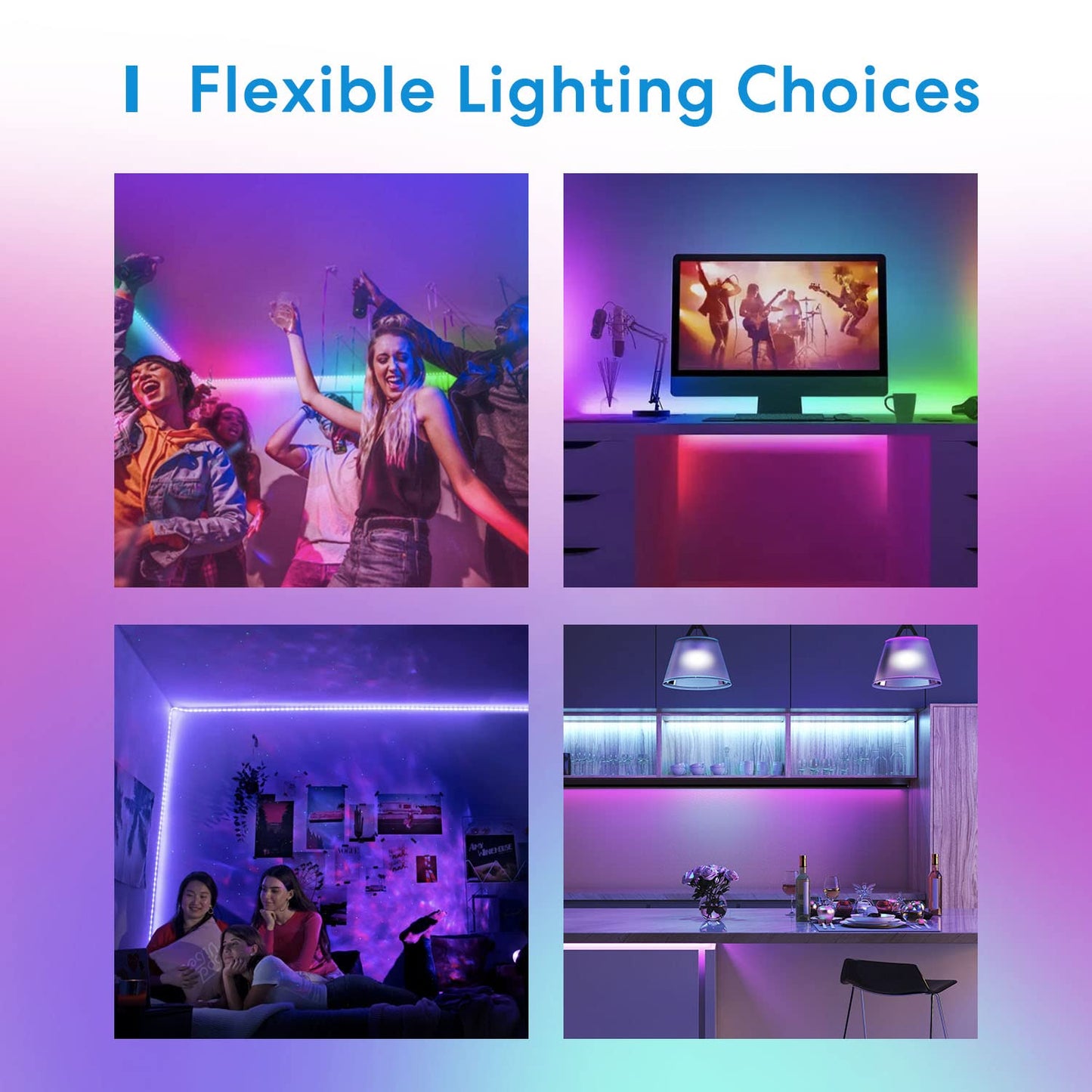 Meross Smart Led Strip Lights, 16.4Ft Rgb, Works With Apple Homekit, Siri, Alexa & Google, App Control, Model Msl320