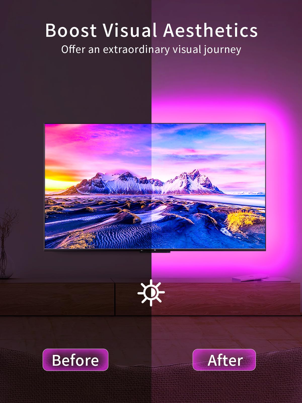 Kantutoe Led Backlight Strip For 32-45 Tvs, 9.84Ft Rgb Lights With Remote & Music Sync, Usb Powered, Multicolor Ssg-104