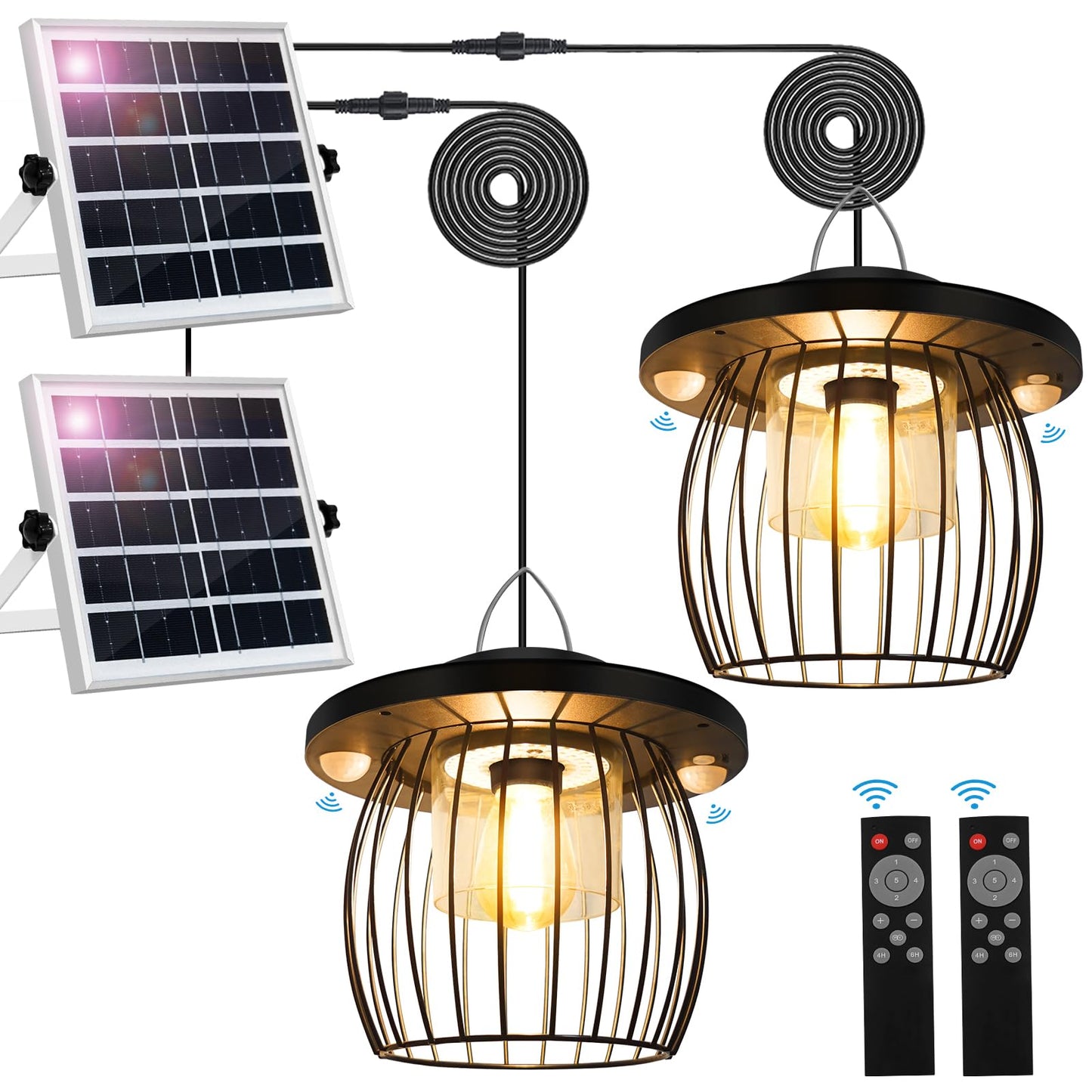 AEQ Solar Shed Light - Indoor/Outdoor, Dual Motion Sensor, Remote Control, Waterproof, Black-2Pack, Model AE005