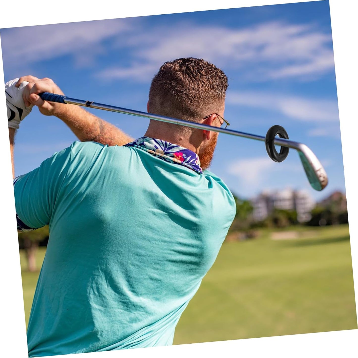 Golf Swing Weight Ring Training Aid Round Weighted Practice Tool for Improving Swing Mechanics and Muscle Warm-up Portable Black Golf Club Accessory