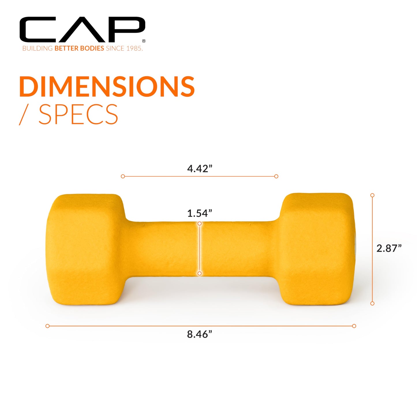CAP Barbell Neoprene Dumbbell Weights, 7 lb Pair, Tuscan Gold