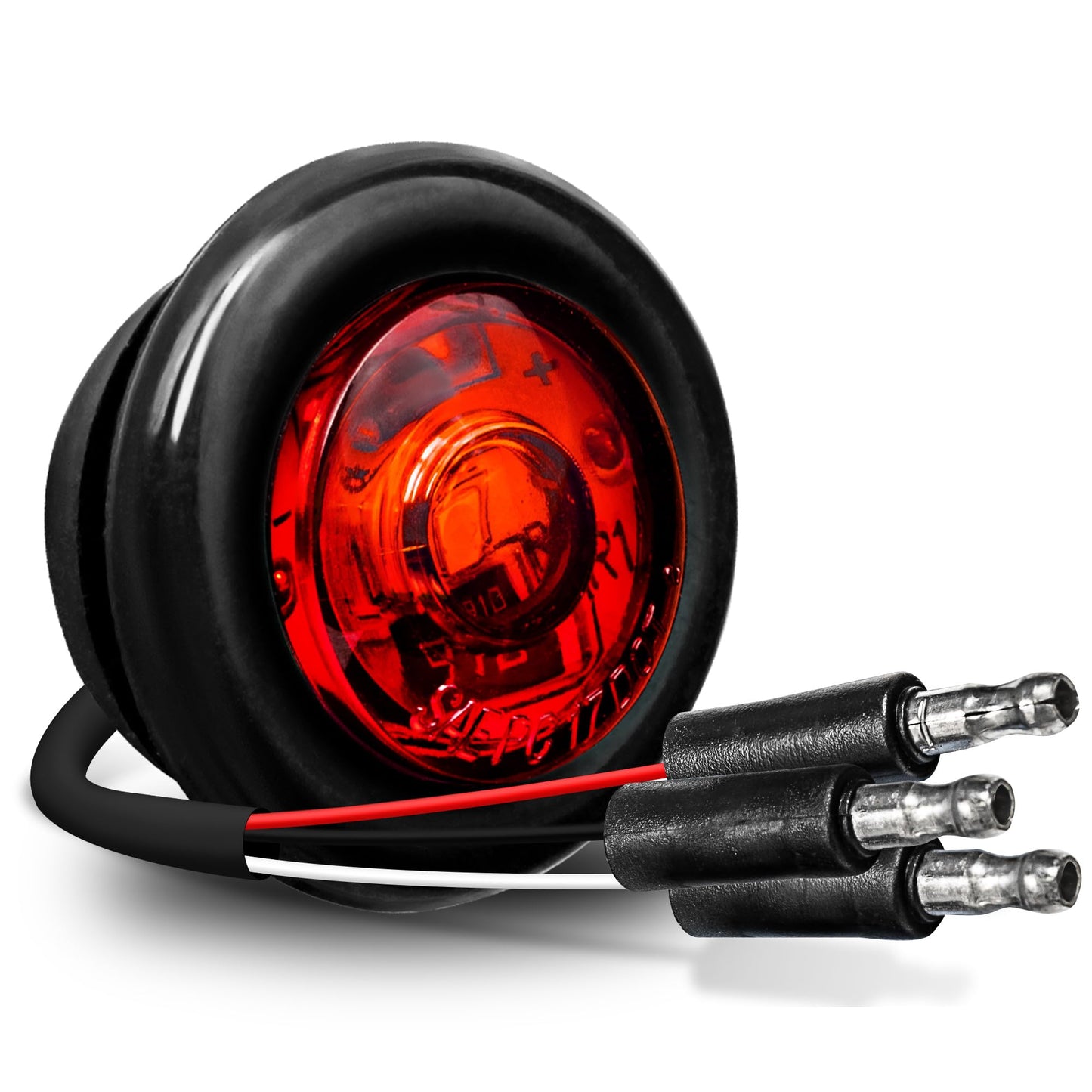 Online Led Store 3/4 Round Red Led Marker Light - 3 Wire, Ip67 Waterproof, Dot Certified For Trailers And Trucks