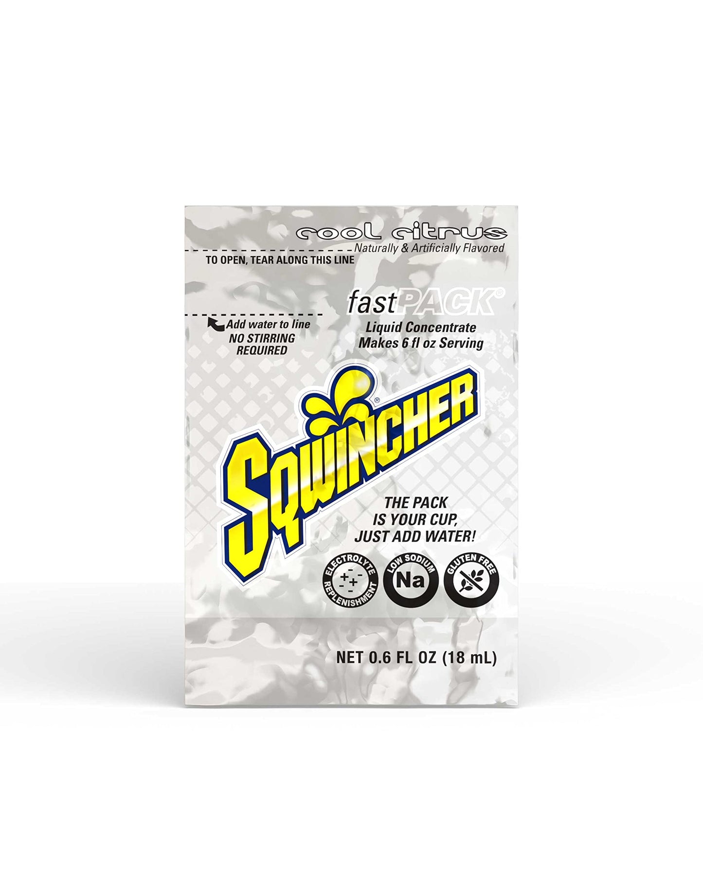 Sqwincher Fast Pack Liquid Concentrate | Cool Citrus Flavored | Low Calorie | Low Sodium | Electrolyte Replenishment Hydration D