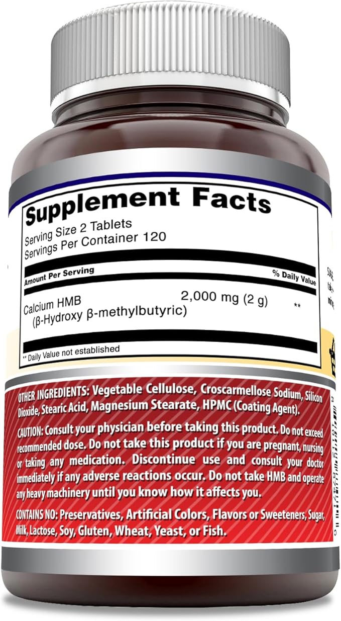 Amazing Formulas HMB 2000mg per Serving Tablets Supplement | Non-GMO | Gluten Free | Made in USA (240 Count)