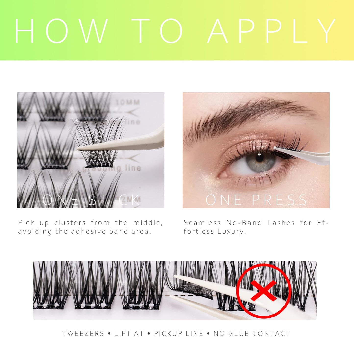Brown Self Adhesive Lash Clusters - EHSZM BEAUTY POP-PRESS No Glue | Invisible Clear Band, Warm Tone for Daily/Party Makeup 3s E