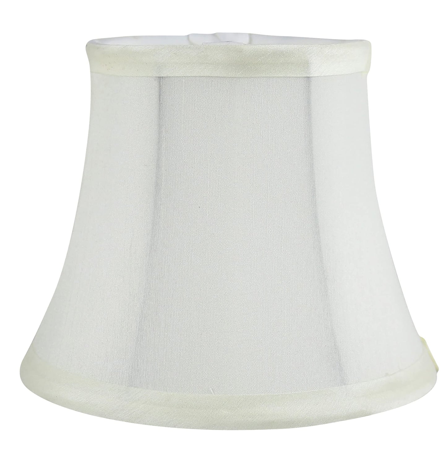 MERIVILLE Faux Silk Chandelier Lamp Shades Set of 2, Clip-On Fitter, Softback Bell Shape, 4in x 6in x 5in, Eggshell