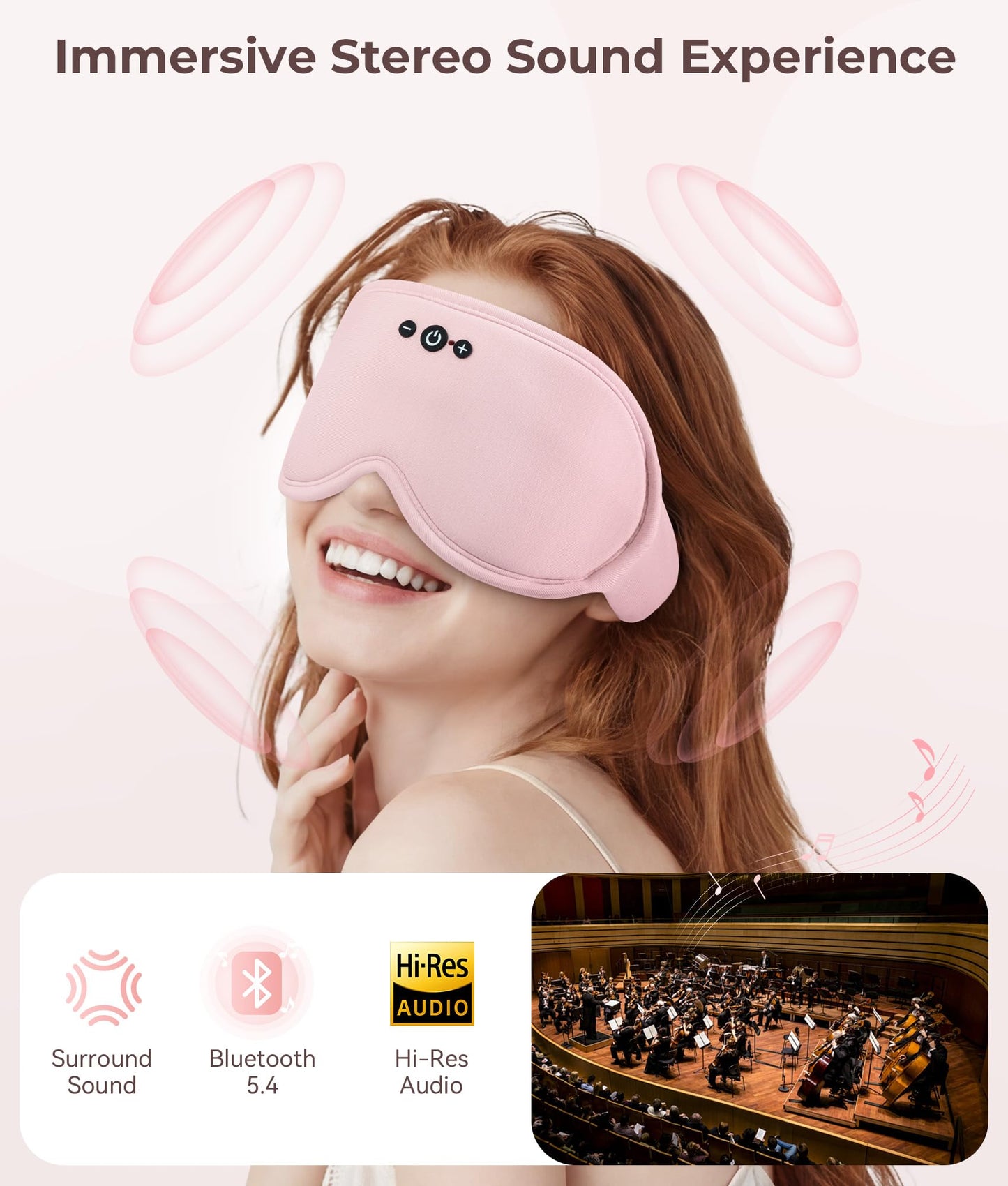 MUSICOZY Bamboo 3D Bluetooth Sleep Mask Headphones, Ultra-Soft Bamboo Fiber Wireless Sleep Headphones, Ultra-Thin Speakers, Double-Layer Detachable Eye Mask for Side Sleepers, Gifts for Men Women