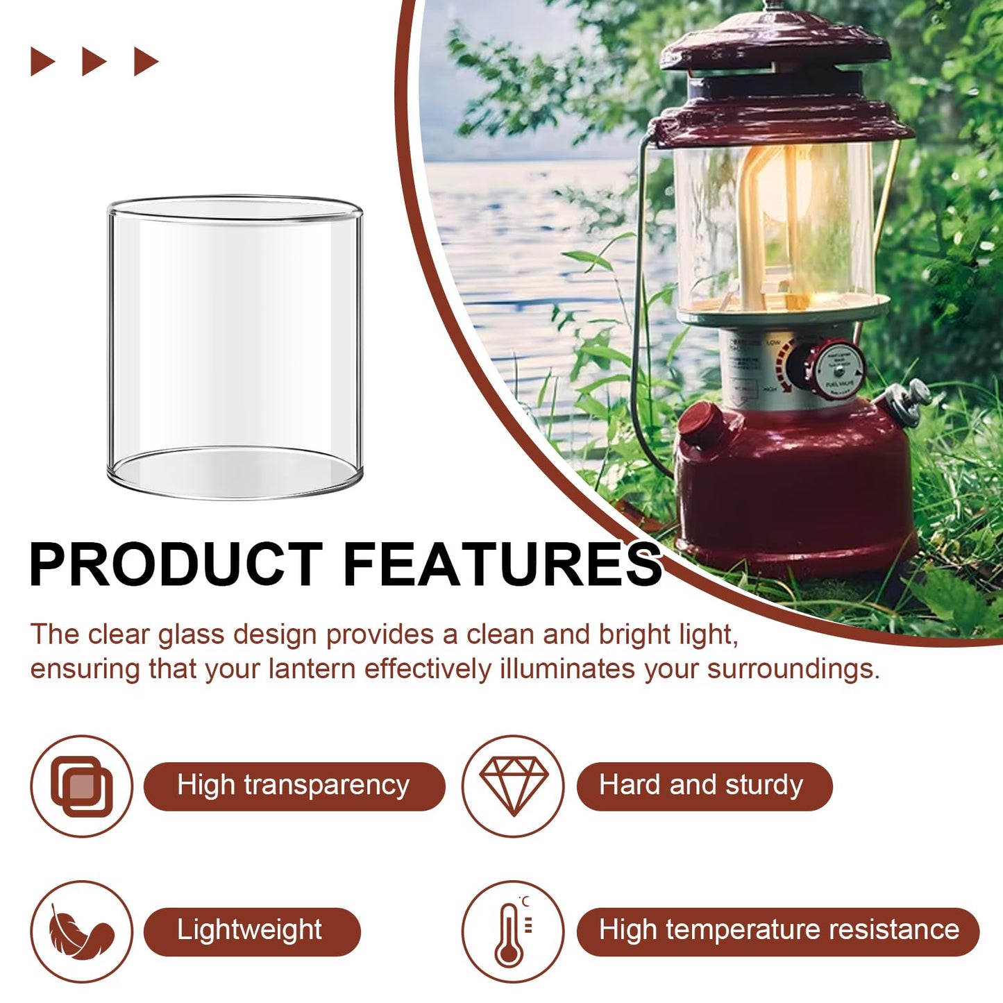 Batator Glass Globe For Dual Fuel Lanterns Replacement - Compatible With Coleman Model 288 Series Propane Lanterns -   Resistant Outdoor Lighting Accessories For Camping  Hiking & Emergency Use