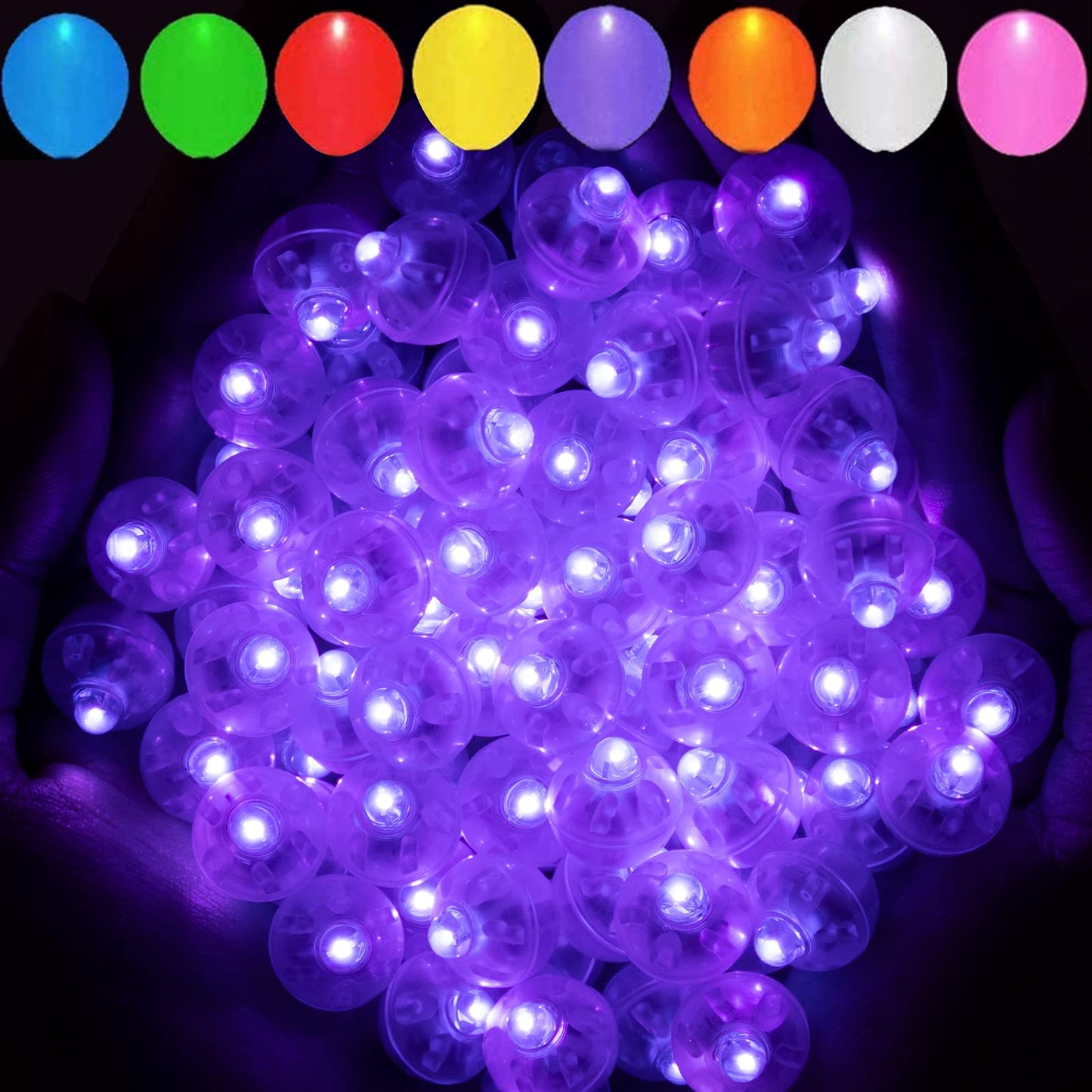 Aogist Purple LED Flash Lamp - 200pcs Mini Ball Light for Balloons, Parties, Weddings, Festivals, New Year, Christmas Decor