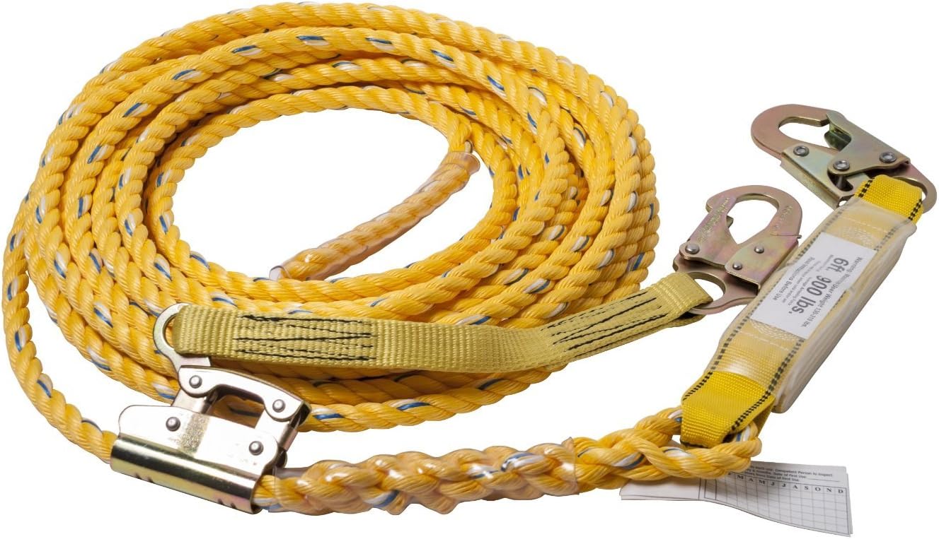 Guardian 01327 VLA-150 Poly Steel Vertical Lifeline Assembly, 150-Foot
