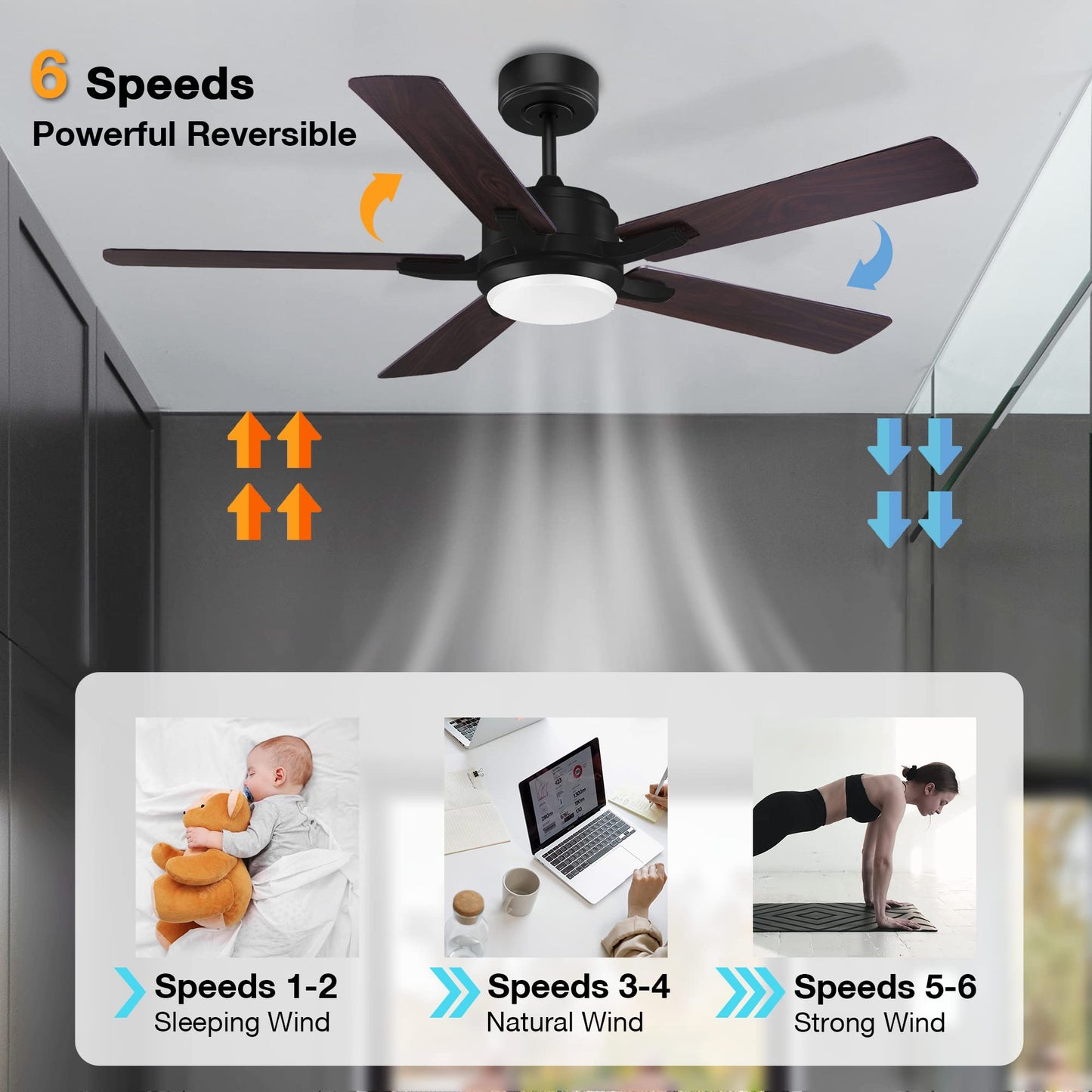 Cumilo 52    Smart Ceiling Fanswith Lights Remote Control,Quiet Dc Motor,Outdoor Indoor Modern Farmhouse Ceiling Fan Work With A