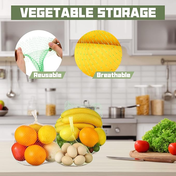 Zhengmy 500 Pcs Mesh Produce Bags for Vegetables Reusable Vegetable Onion Fruit Grocery Seafood Boiling Bags Plastic Storage Net Bag for Shopping